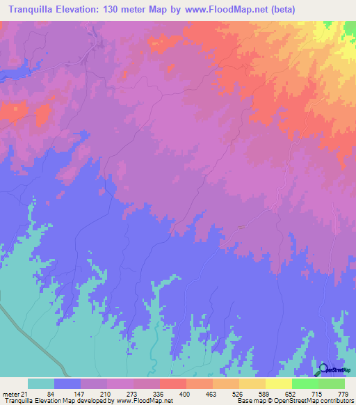 Tranquilla,Panama Elevation Map