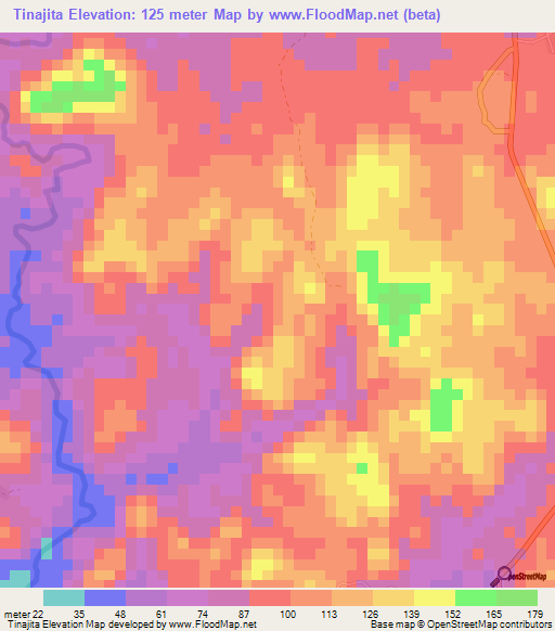 Tinajita,Panama Elevation Map