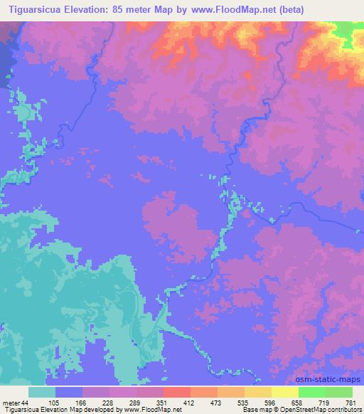 Tiguarsicua,Panama Elevation Map