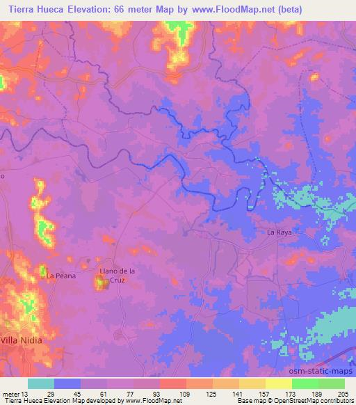 Tierra Hueca,Panama Elevation Map
