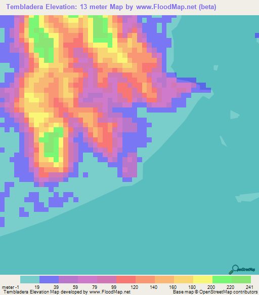 Tembladera,Panama Elevation Map