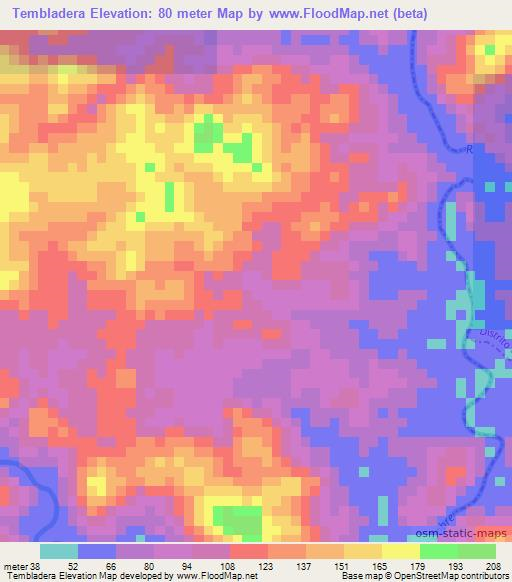 Tembladera,Panama Elevation Map