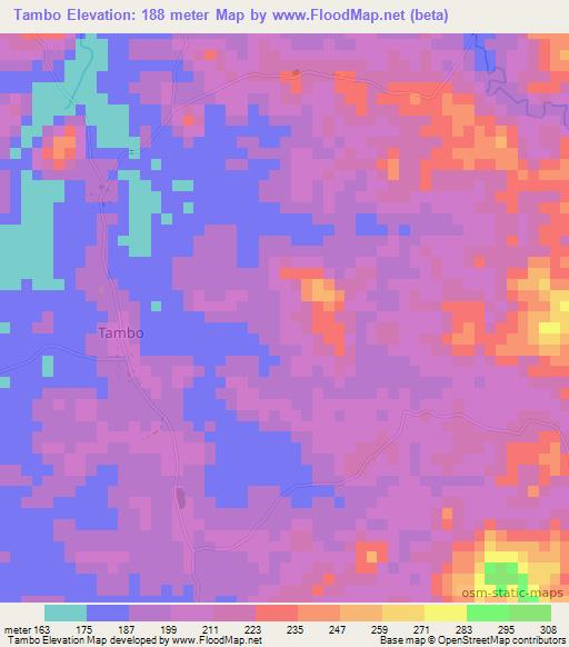Tambo,Panama Elevation Map