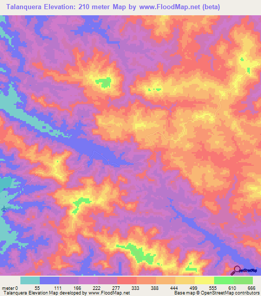 Talanquera,Panama Elevation Map