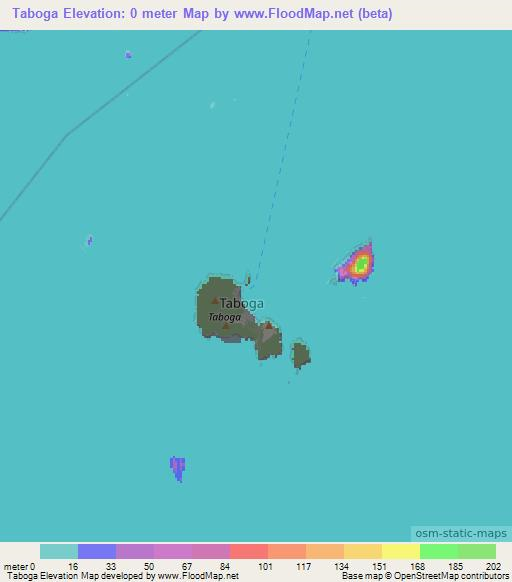 Taboga,Panama Elevation Map