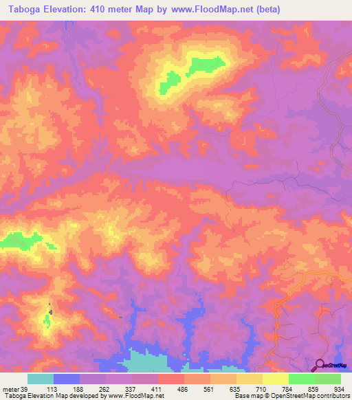 Taboga,Panama Elevation Map