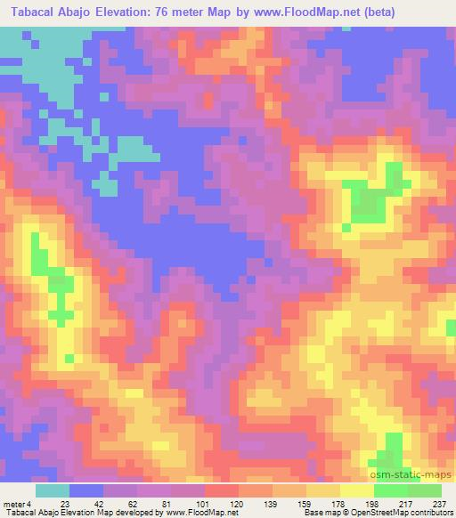 Tabacal Abajo,Panama Elevation Map