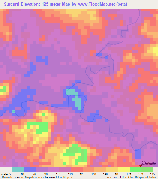 Surcurti,Panama Elevation Map