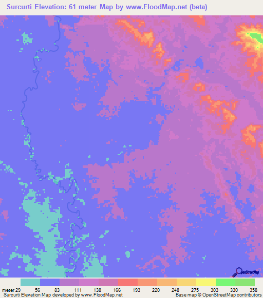 Surcurti,Panama Elevation Map