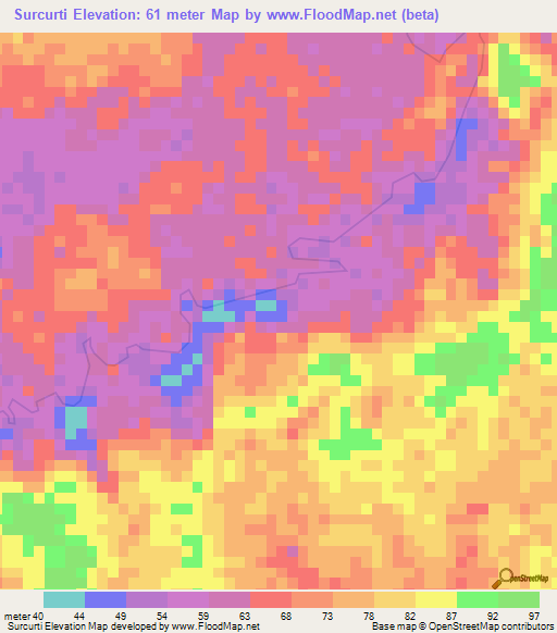Surcurti,Panama Elevation Map