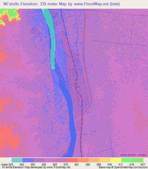 Mi`einifa,Sudan Elevation Map