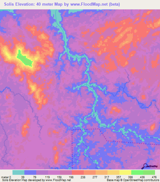 Solis,Panama Elevation Map