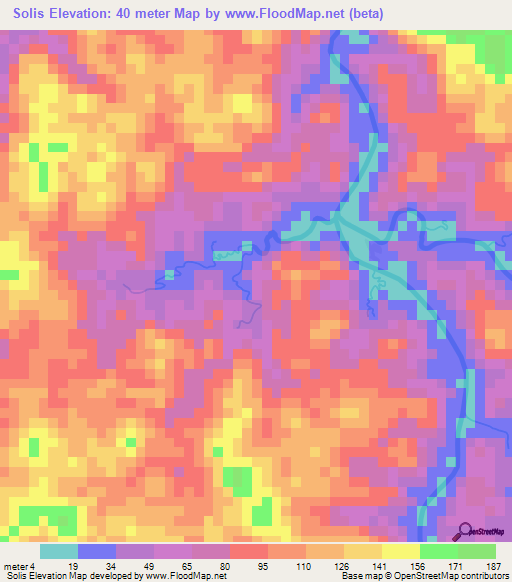 Solis,Panama Elevation Map