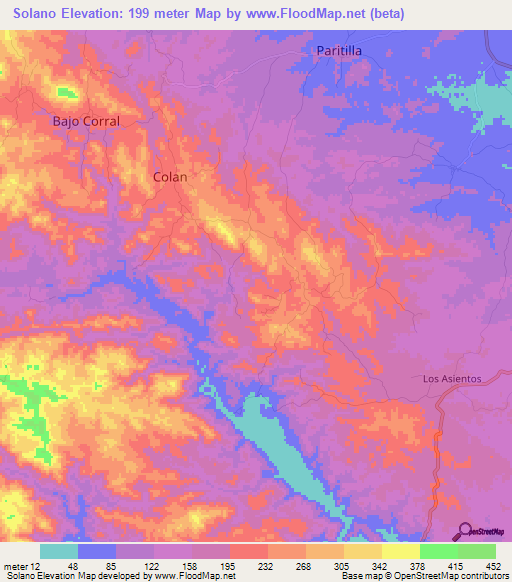 Solano,Panama Elevation Map