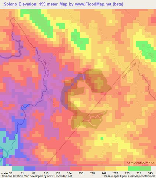 Solano,Panama Elevation Map