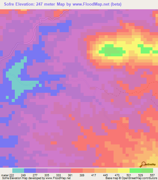 Sofre,Panama Elevation Map