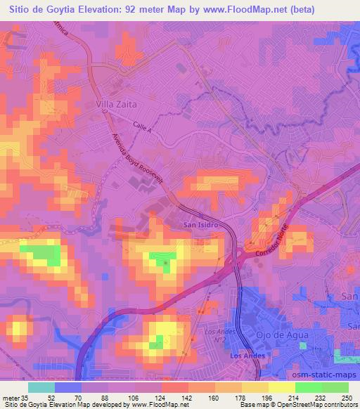 Sitio de Goytia,Panama Elevation Map