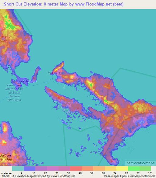 Short Cut,Panama Elevation Map