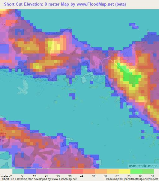 Short Cut,Panama Elevation Map