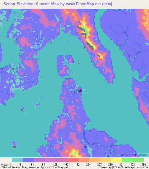 Senon,Panama Elevation Map