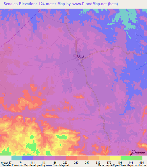 Senales,Panama Elevation Map