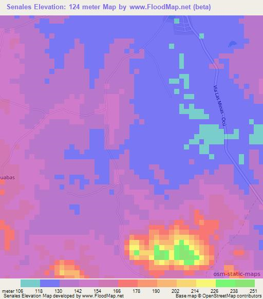 Senales,Panama Elevation Map