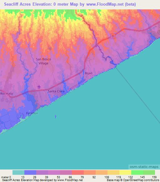 Seacliff Acres,Panama Elevation Map