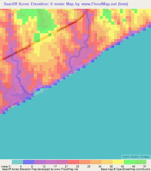 Seacliff Acres,Panama Elevation Map