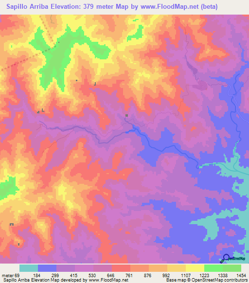 Sapillo Arriba,Panama Elevation Map