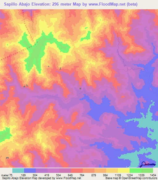 Sapillo Abajo,Panama Elevation Map