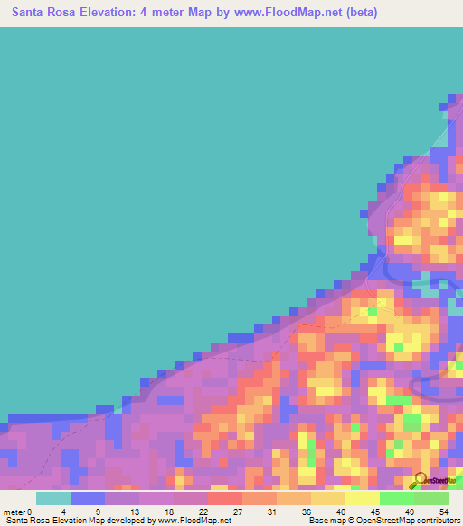 Santa Rosa,Panama Elevation Map