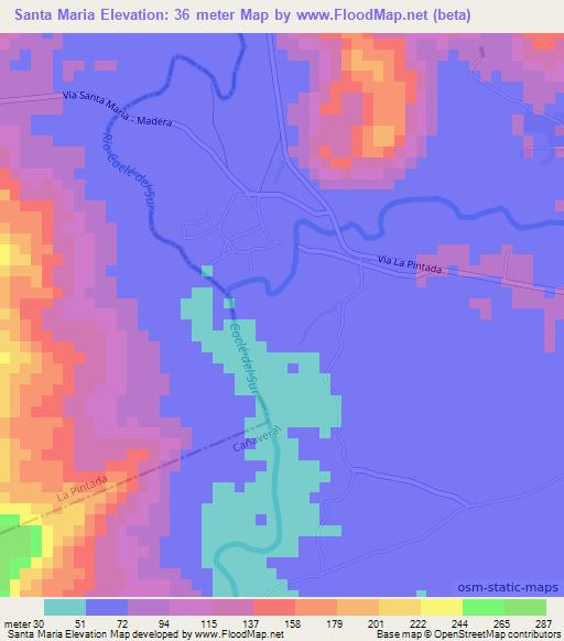Santa Maria,Panama Elevation Map