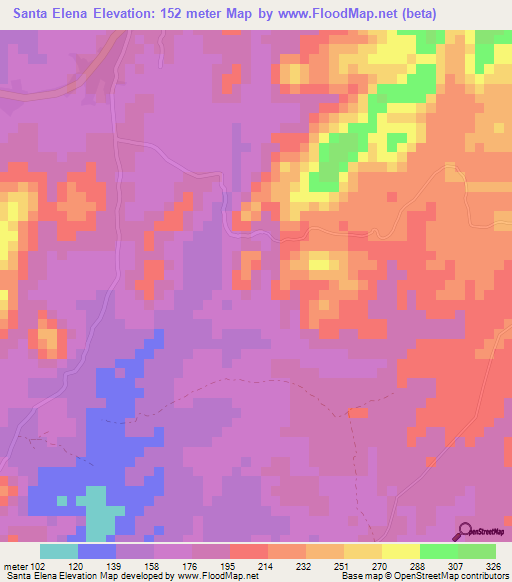 Santa Elena,Panama Elevation Map