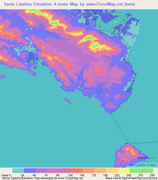 Santa Catalina,Panama Elevation Map