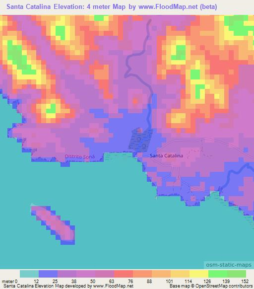 Santa Catalina,Panama Elevation Map