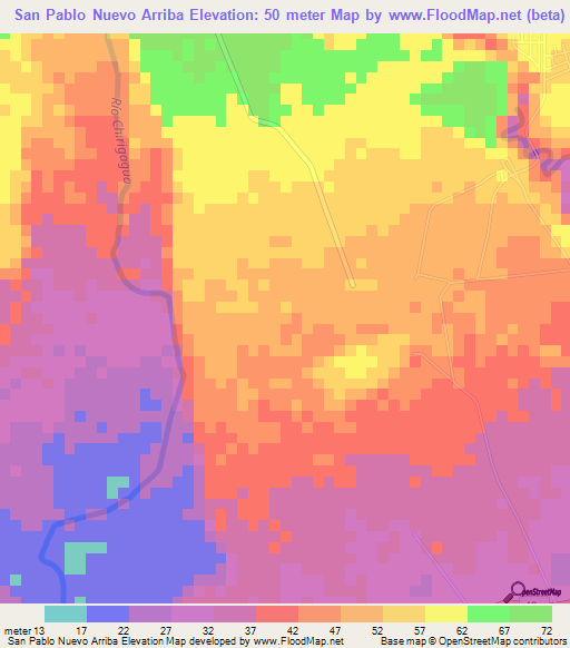 San Pablo Nuevo Arriba,Panama Elevation Map