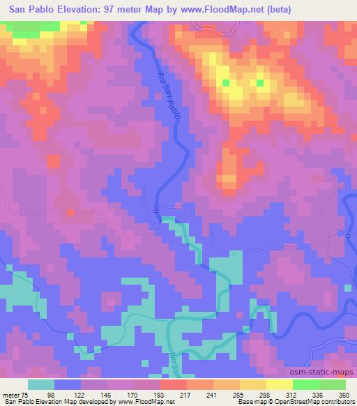 San Pablo,Panama Elevation Map
