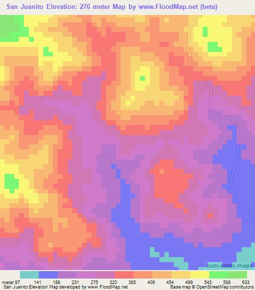 San Juanito,Panama Elevation Map