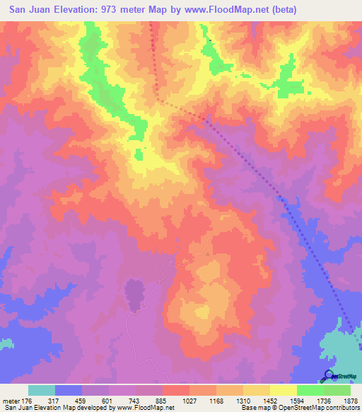 San Juan,Panama Elevation Map
