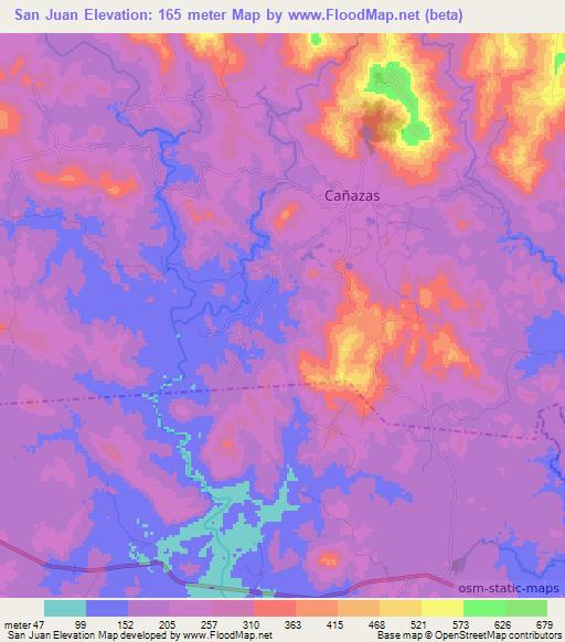 San Juan,Panama Elevation Map