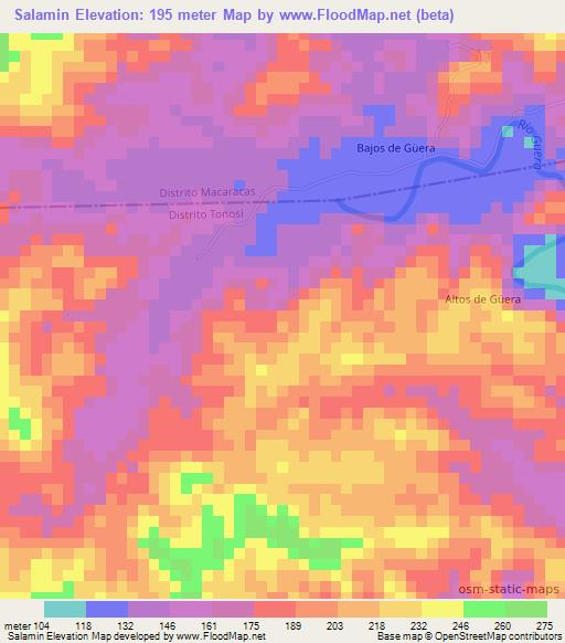 Salamin,Panama Elevation Map