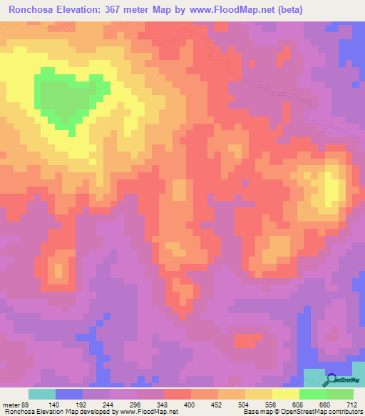 Ronchosa,Panama Elevation Map