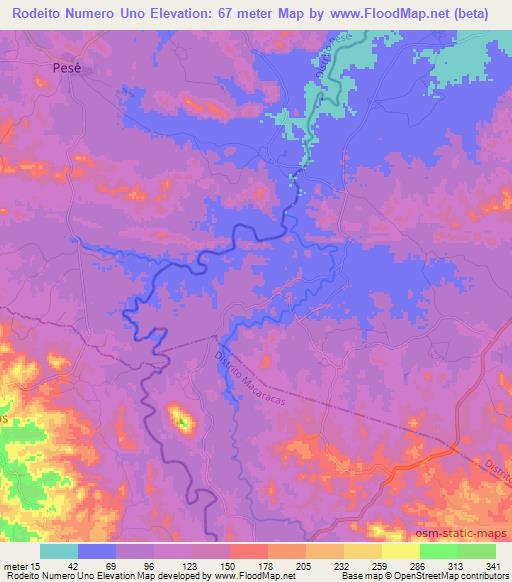 Rodeito Numero Uno,Panama Elevation Map