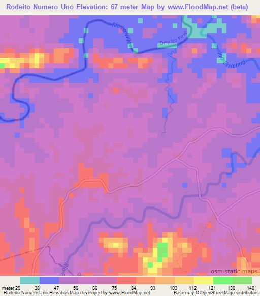 Rodeito Numero Uno,Panama Elevation Map