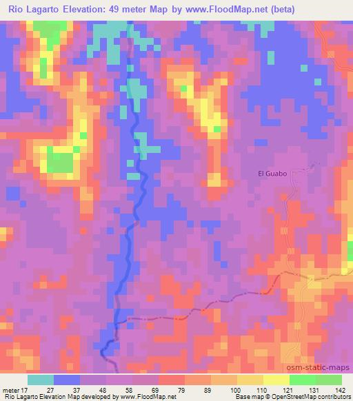 Rio Lagarto,Panama Elevation Map