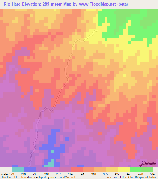 Rio Hato,Panama Elevation Map