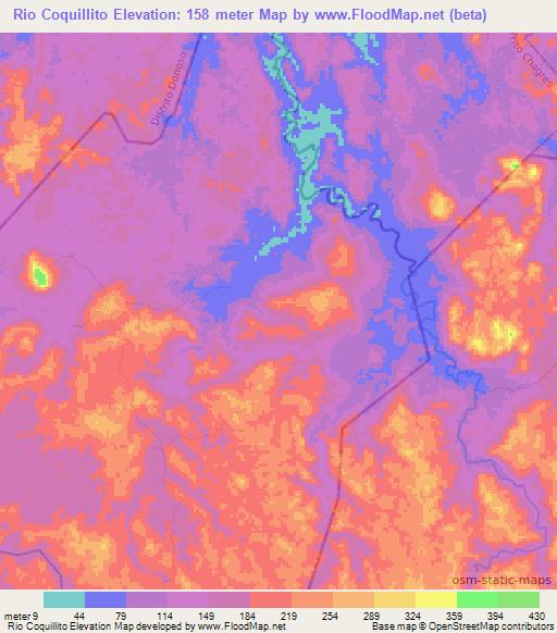 Rio Coquillito,Panama Elevation Map