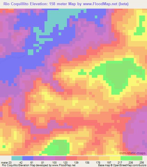 Rio Coquillito,Panama Elevation Map