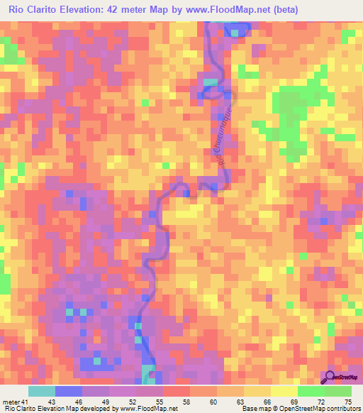 Rio Clarito,Panama Elevation Map