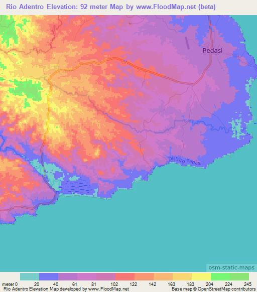 Rio Adentro,Panama Elevation Map